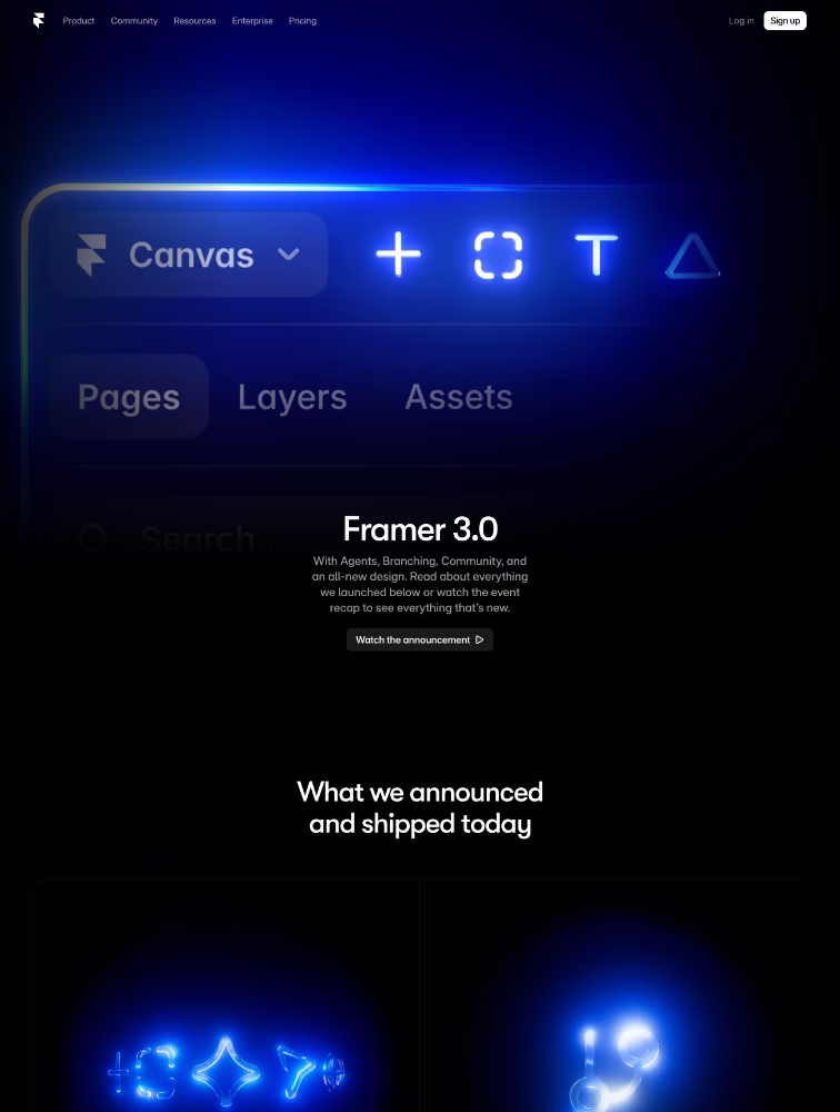 Framer website builder banner