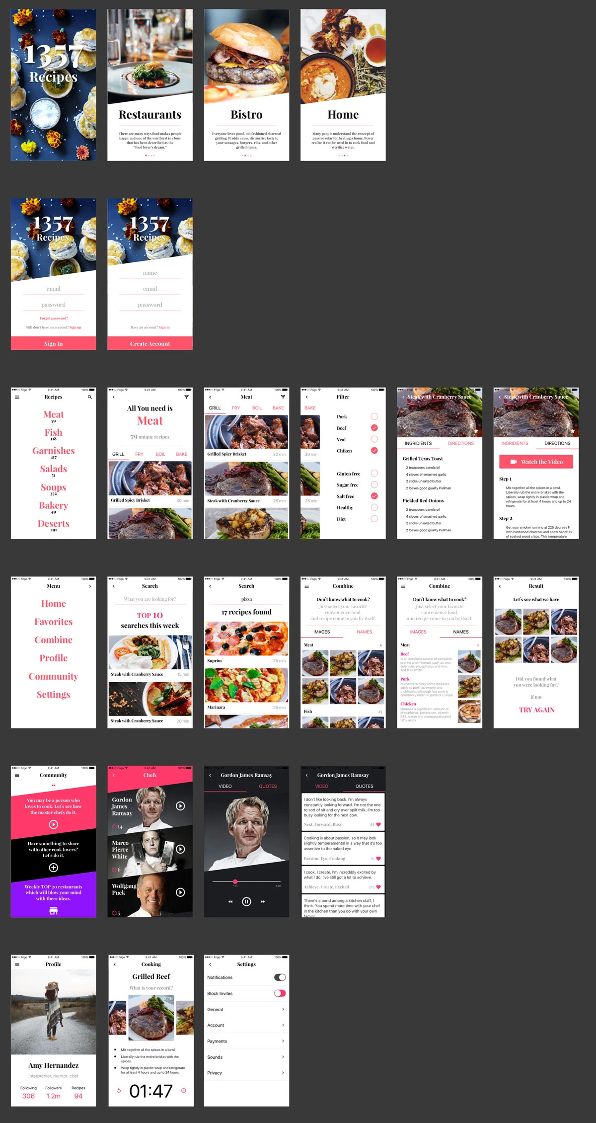 1357 Recipe App UI Kit - 1