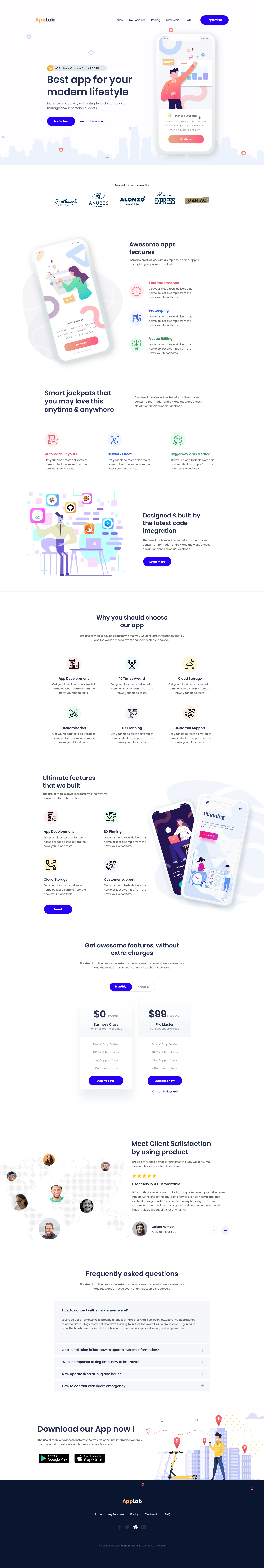 AppLab - App Landing Page for Photoshop - 1