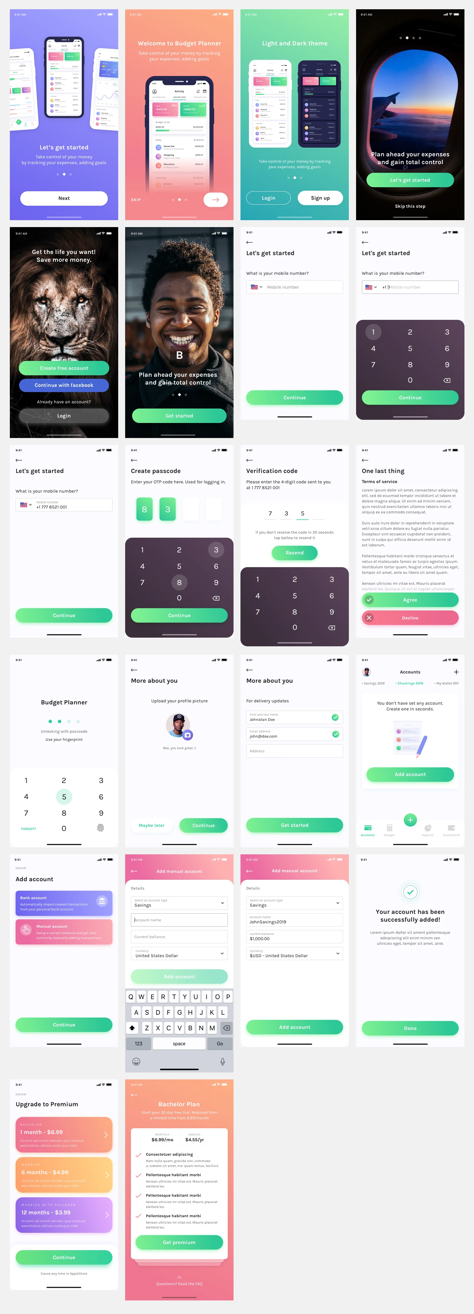 Budget Planner: Onboarding Screens UI Kit - 1