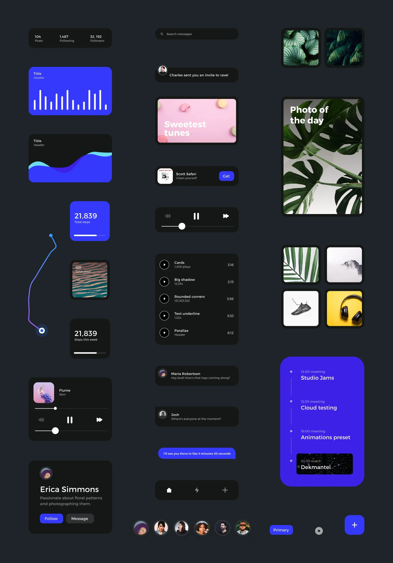Card - Free UI Kit For InVision Studio - 2