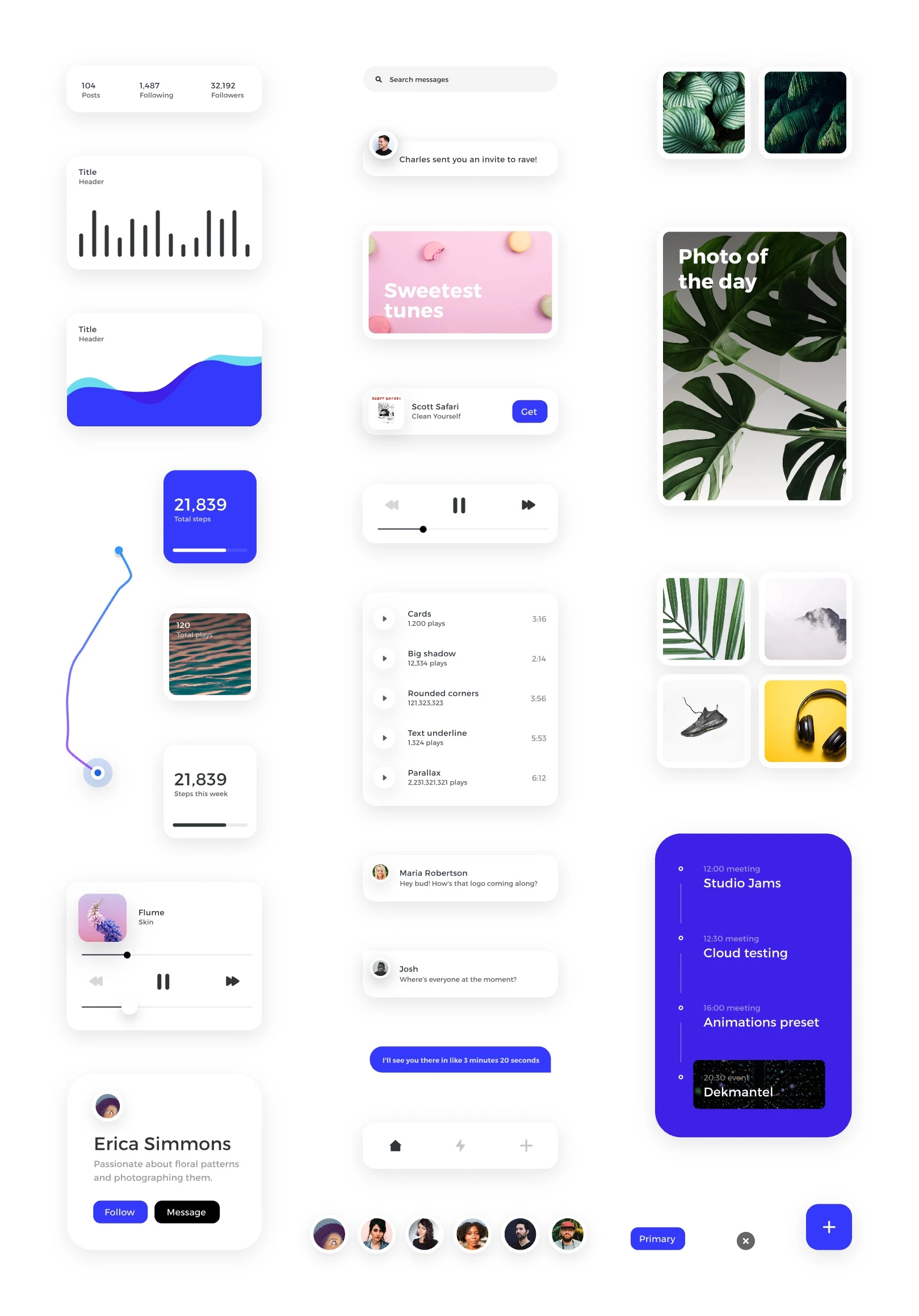 Card - Free UI Kit For InVision Studio - 3