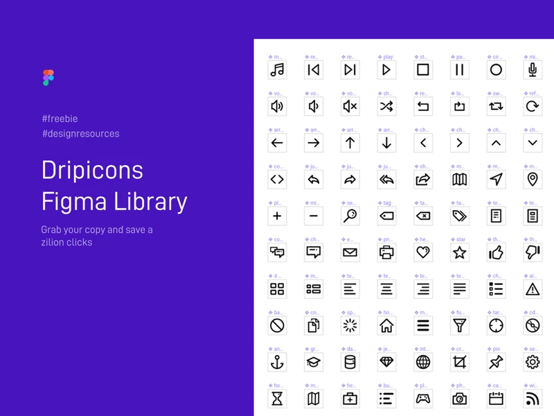 Dripicons Figma Library freebie preview