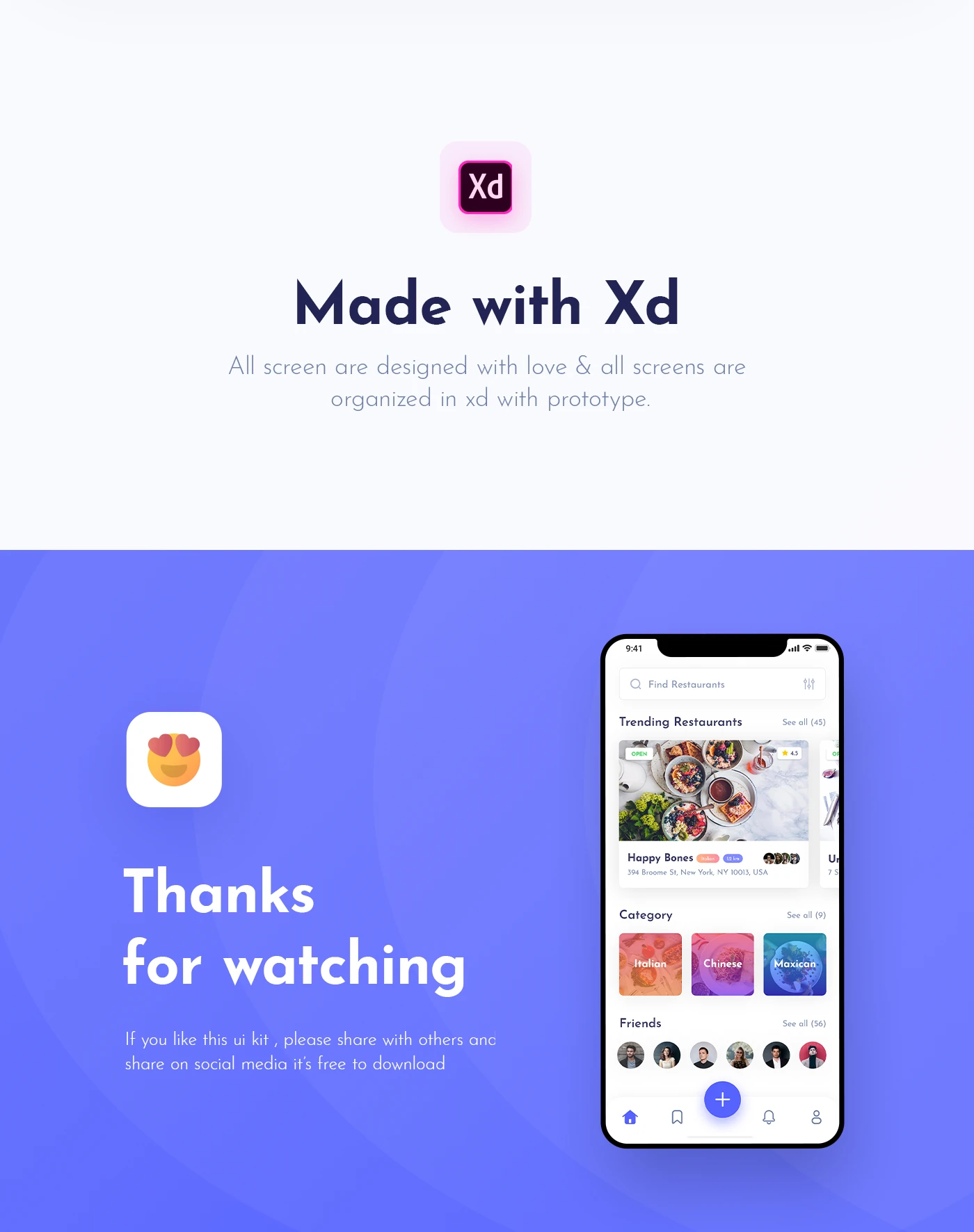 Foodybite - Free UI Kit for Adobe XD - 8