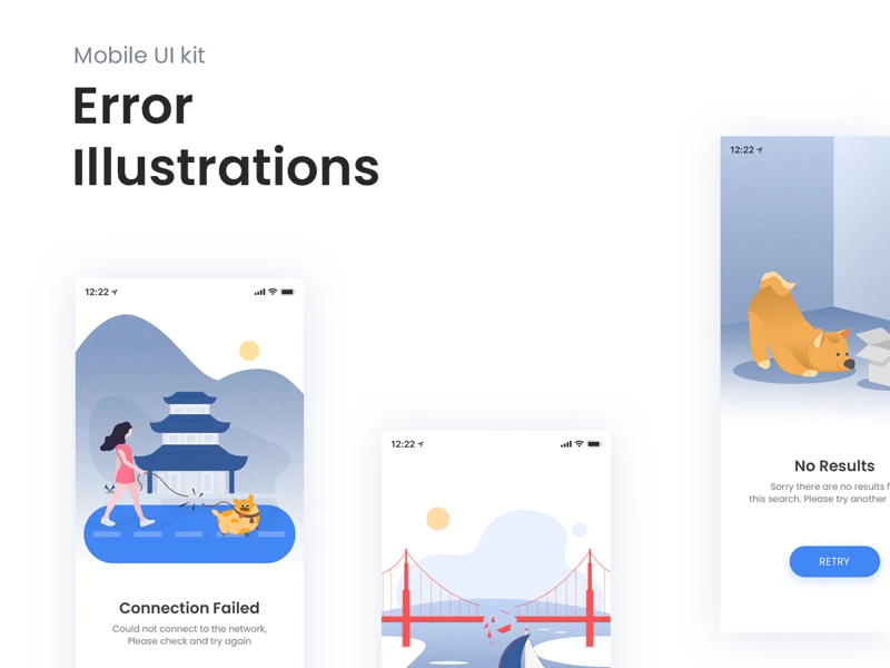 Error Illustration Screens freebie preview