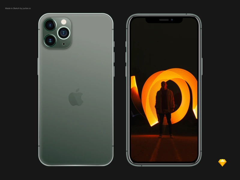 Free iPhone 11 Pro Mockup for Sketch freebie preview