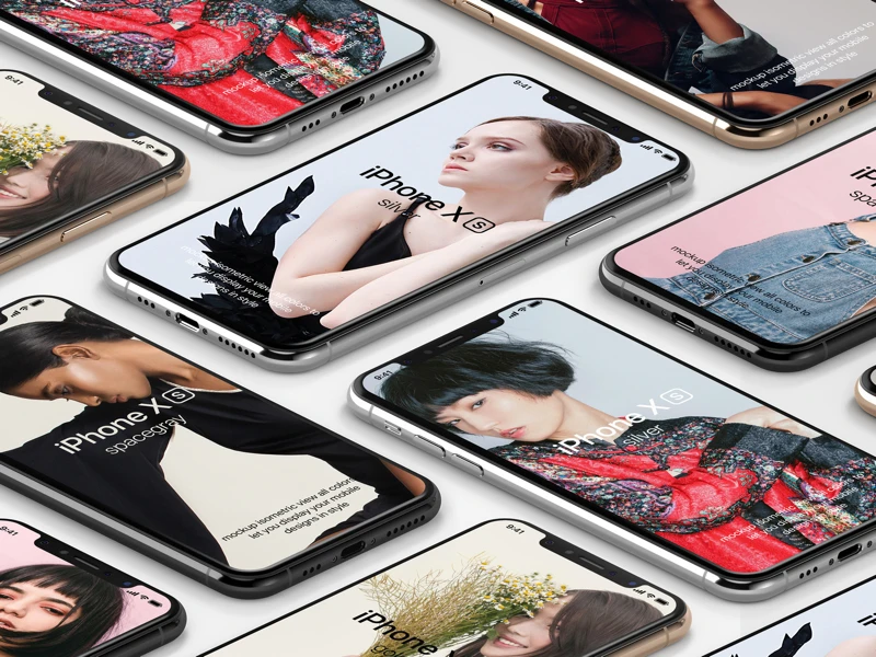 iPhone XS Isometric Free Mockup freebie preview