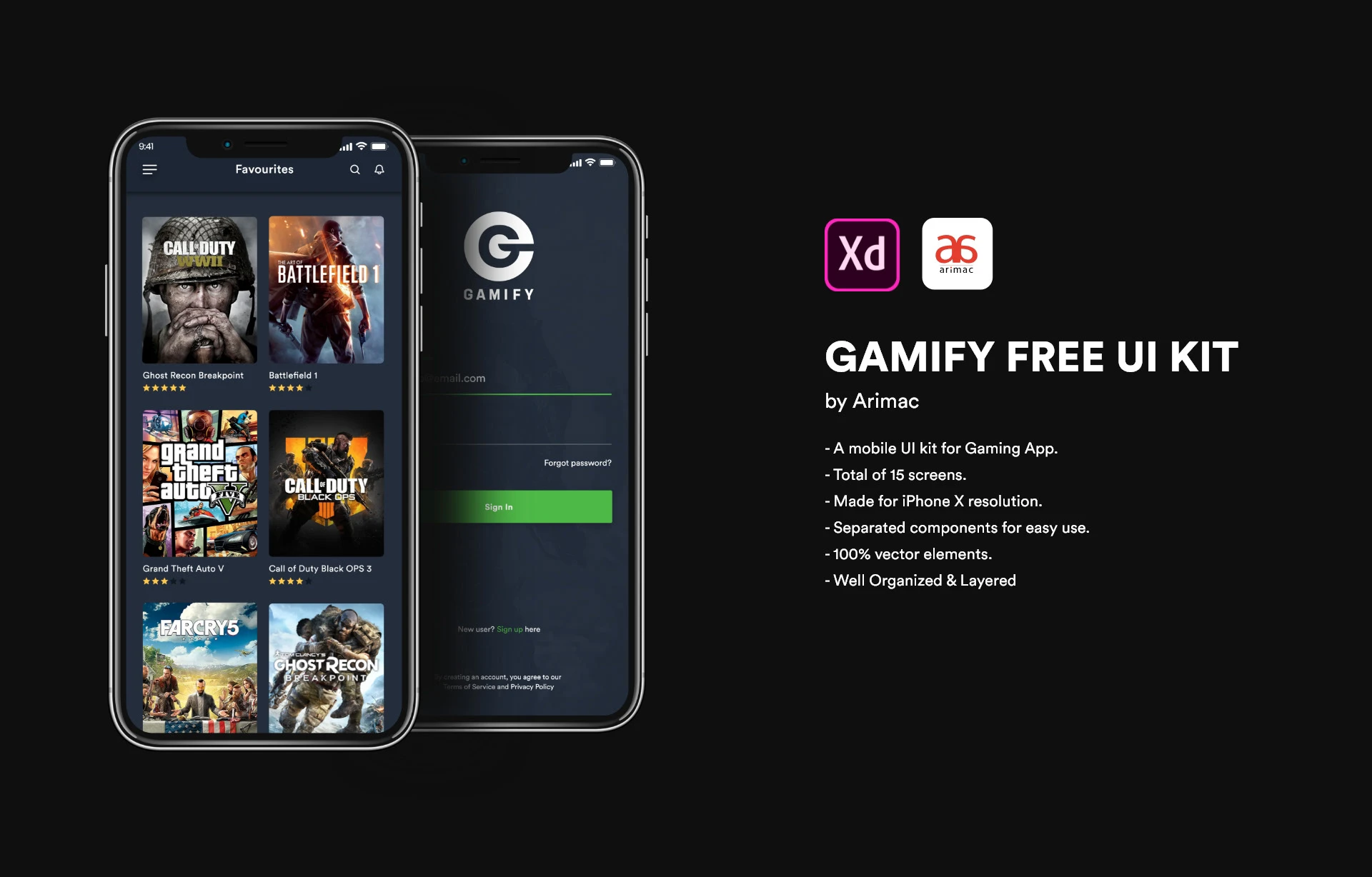 Gamify - Free Adobe XD UI Kit - 2