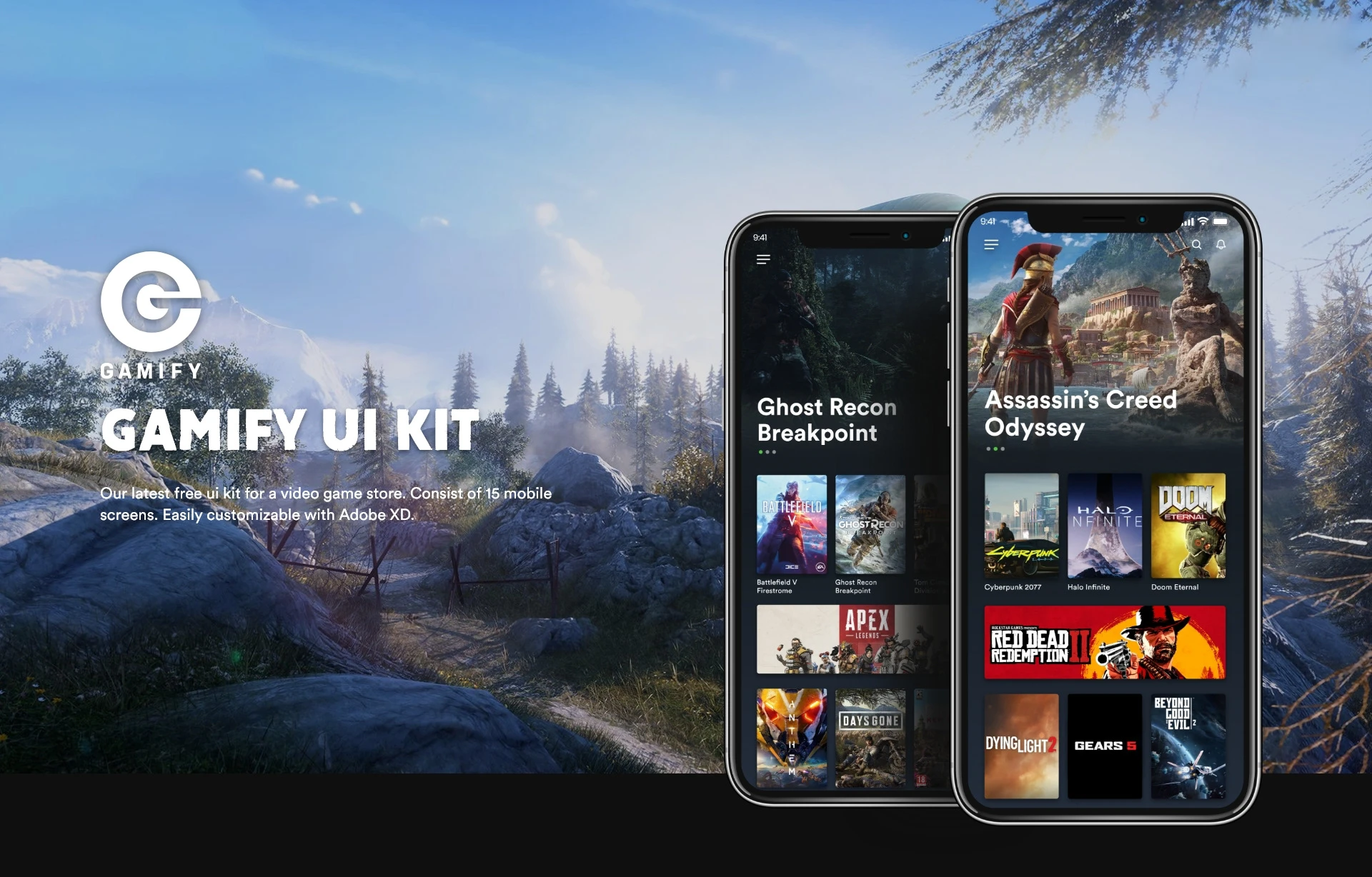 Gamify - Free Adobe XD UI Kit - 1
