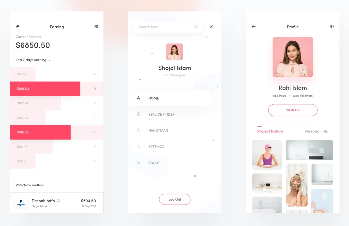Handyman App UI Kit For Adobe XD - 3