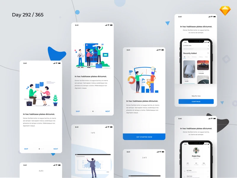 Mobile App Onboarding Screens freebie preview