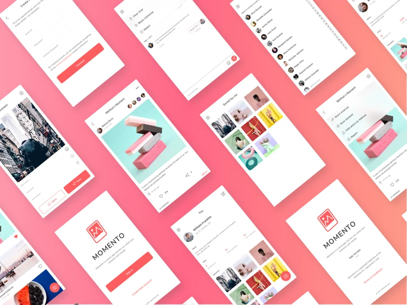 Momento - Free Sketch UI Kit freebie preview