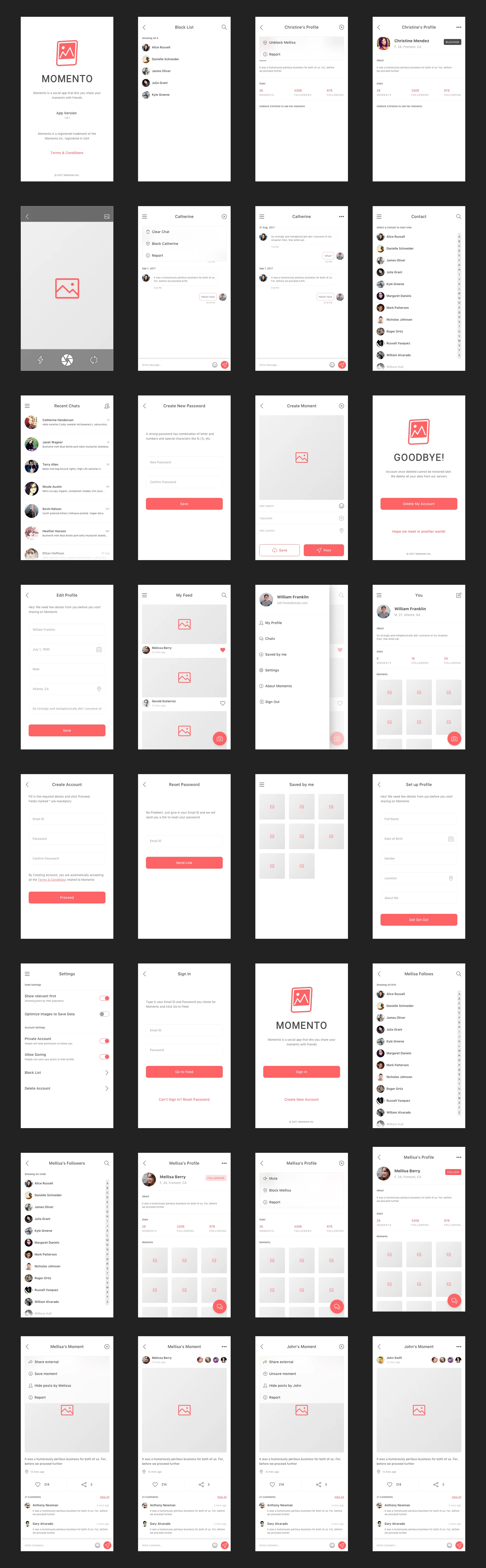Momento - Free Sketch UI Kit - 1