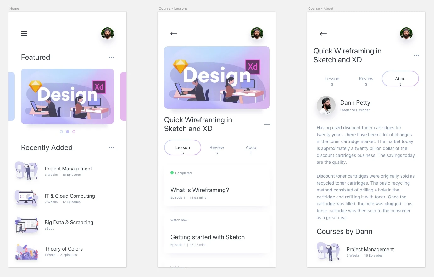 Online Courses UI Kit - 1
