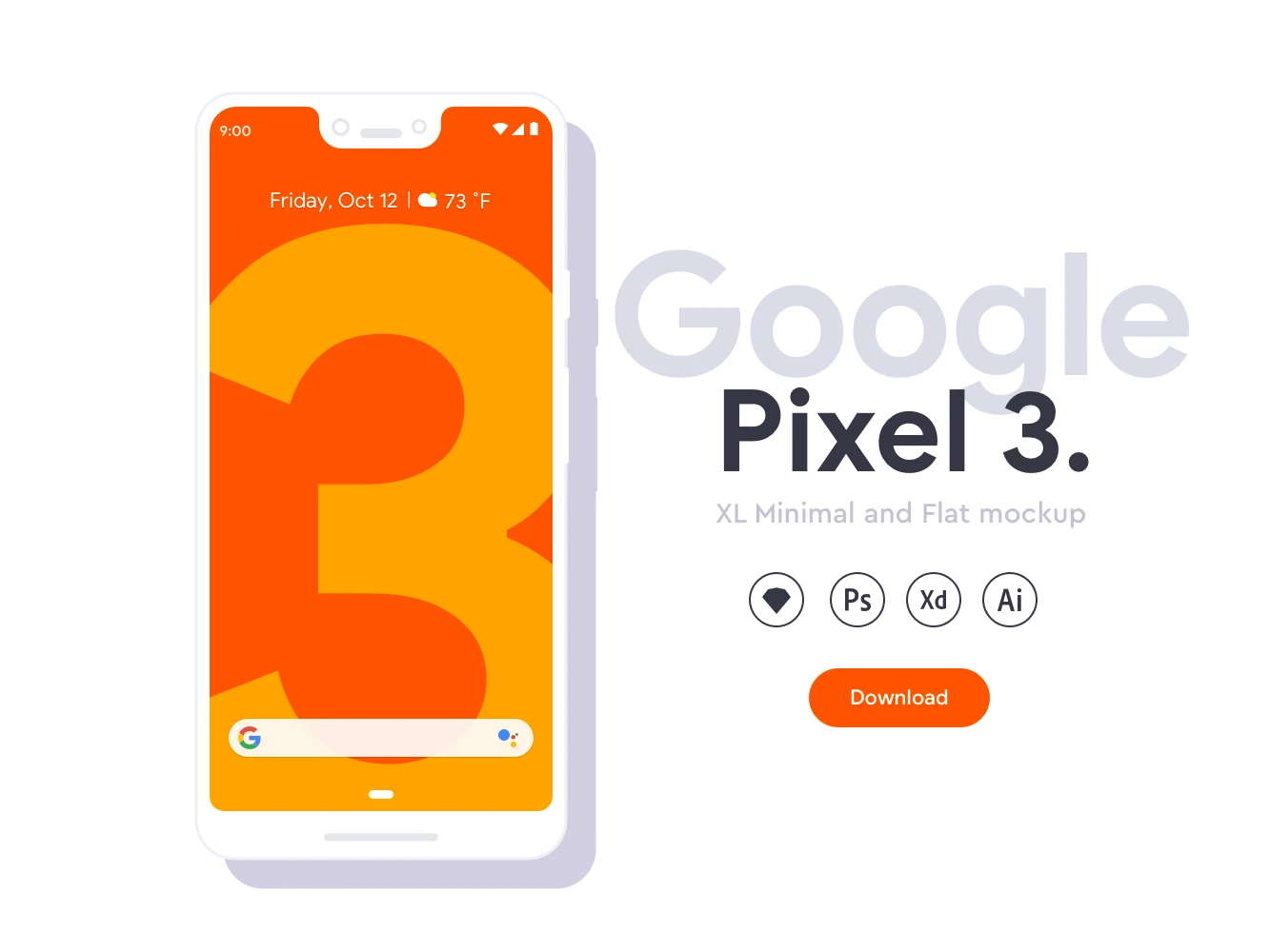 Google Pixel 3 XL Flat Mockups - 2
