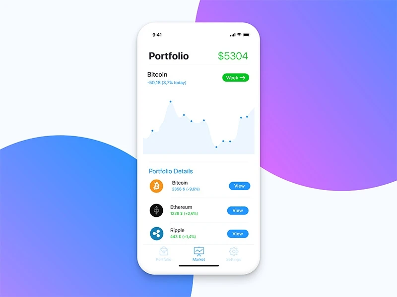 Portfolio Screen for Cryptocurrency App - 2