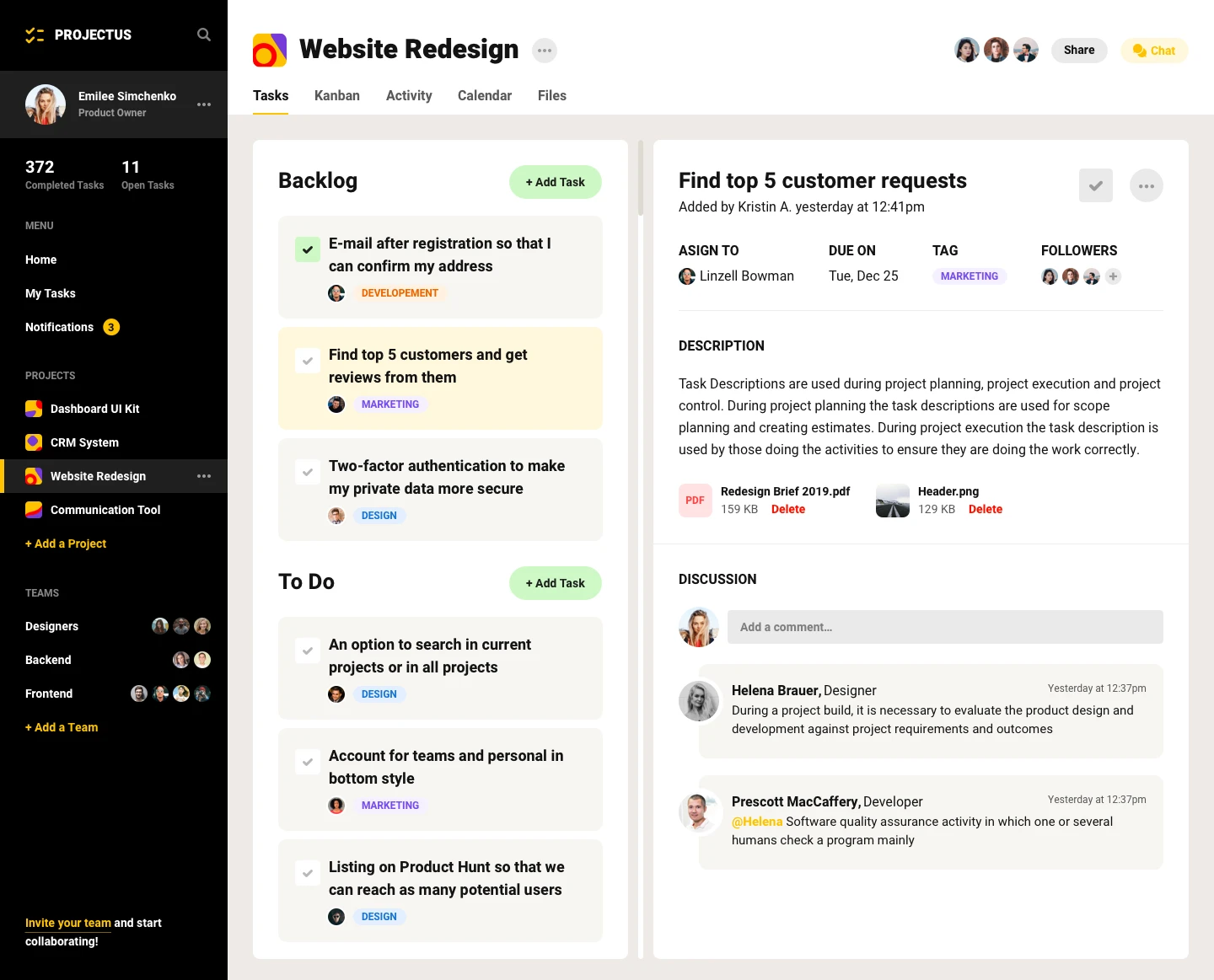 Project Management Tool UI Kit - 1