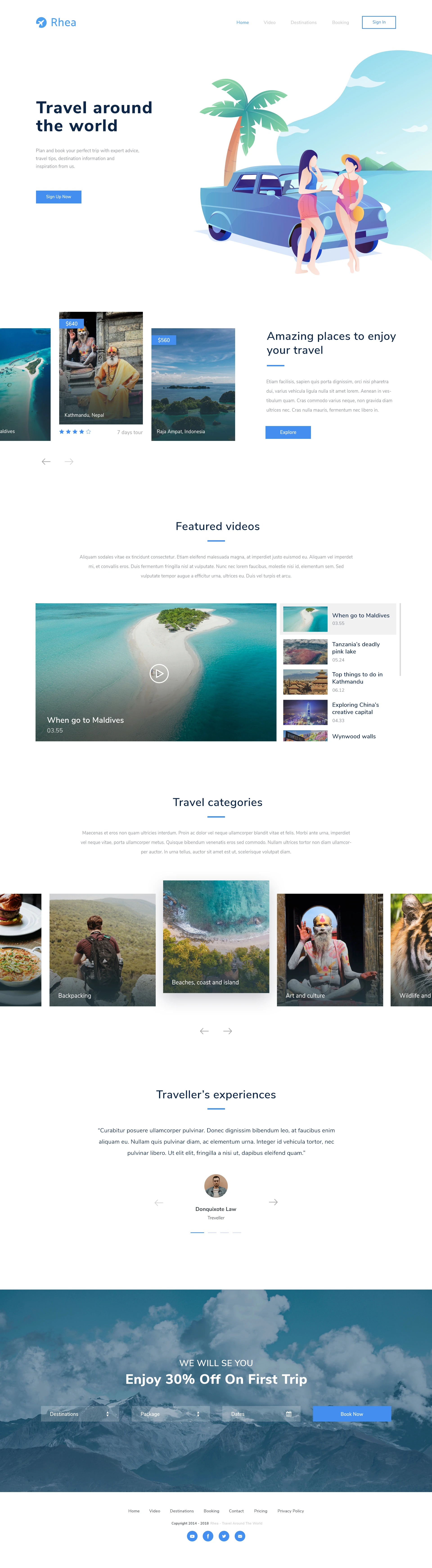 Rhea - Travel Landing Page - 1