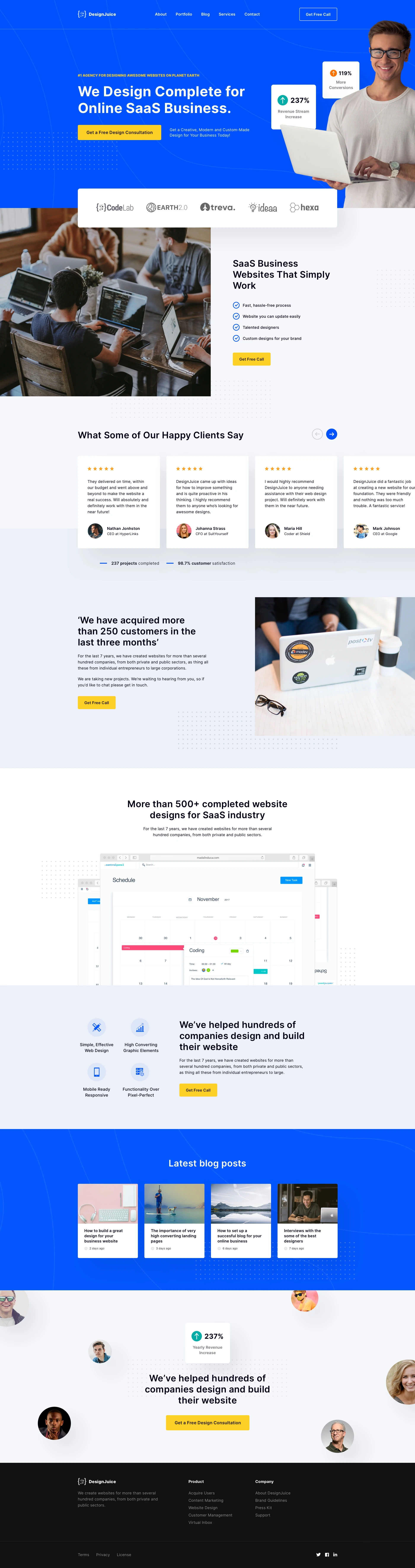SaaS Business - Free Landing Page for Sketch - 1