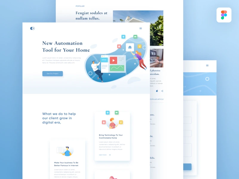 Smart Home Landing Page for Figma freebie preview