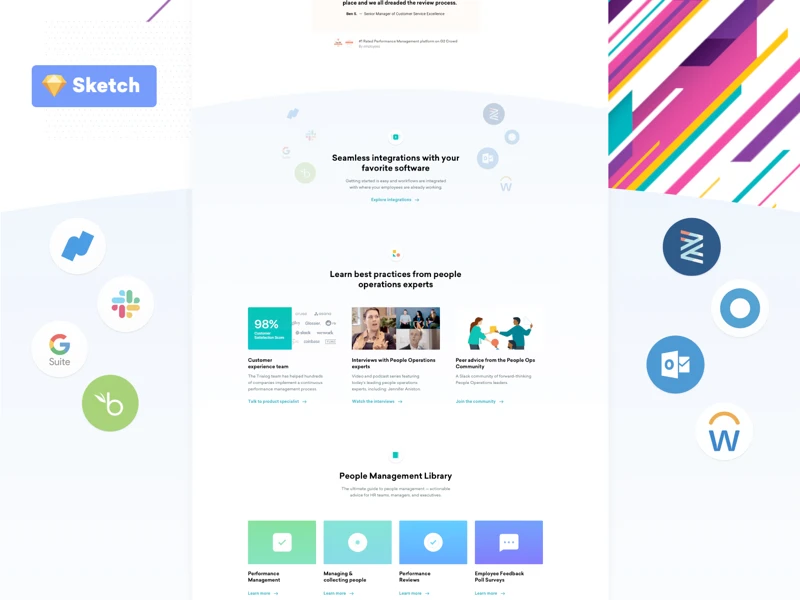 Trialog SaaS Landing Page for Sketch freebie preview