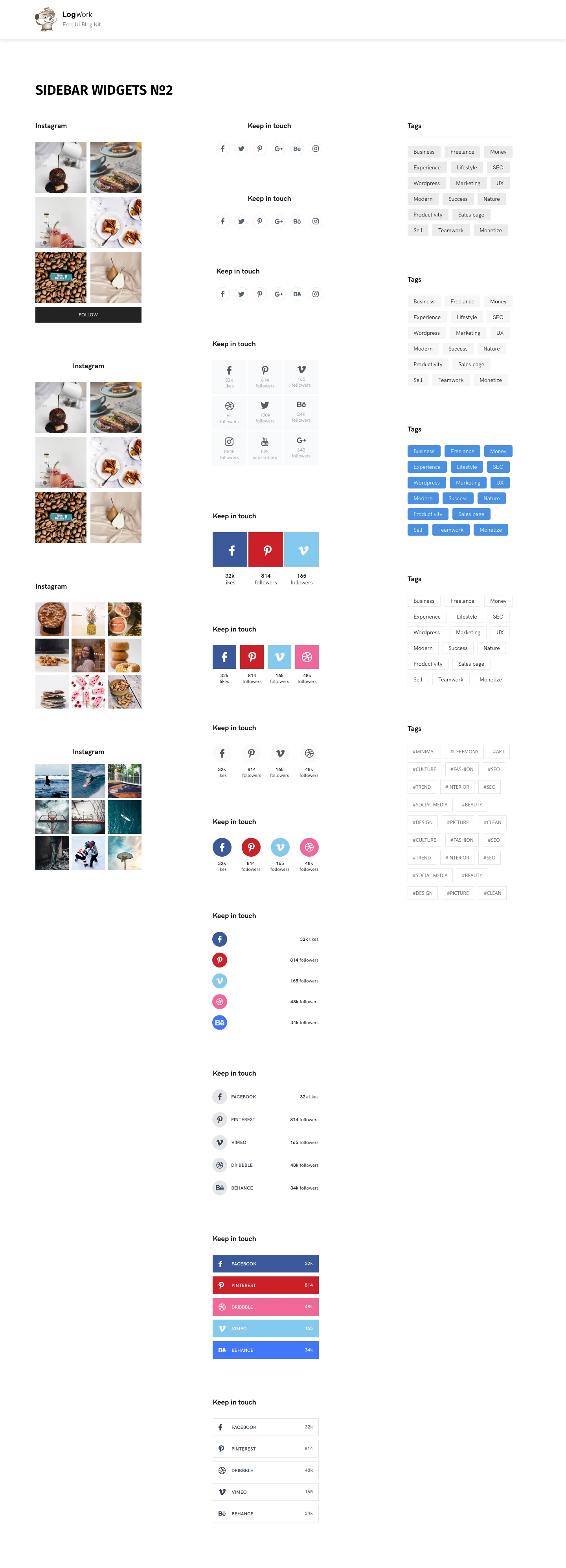 UI Blog Kit Template for Sketch - 2