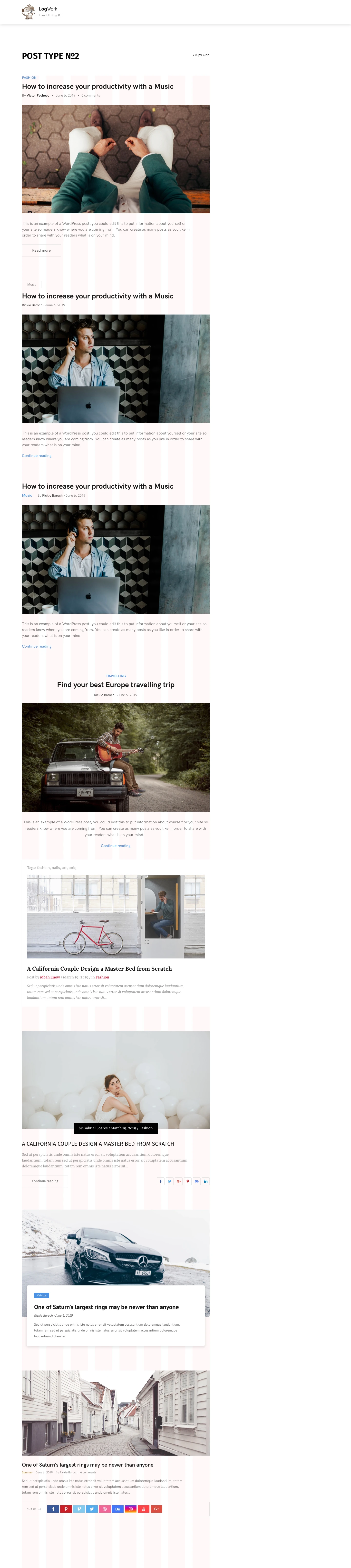 UI Blog Kit Template for Sketch - 4