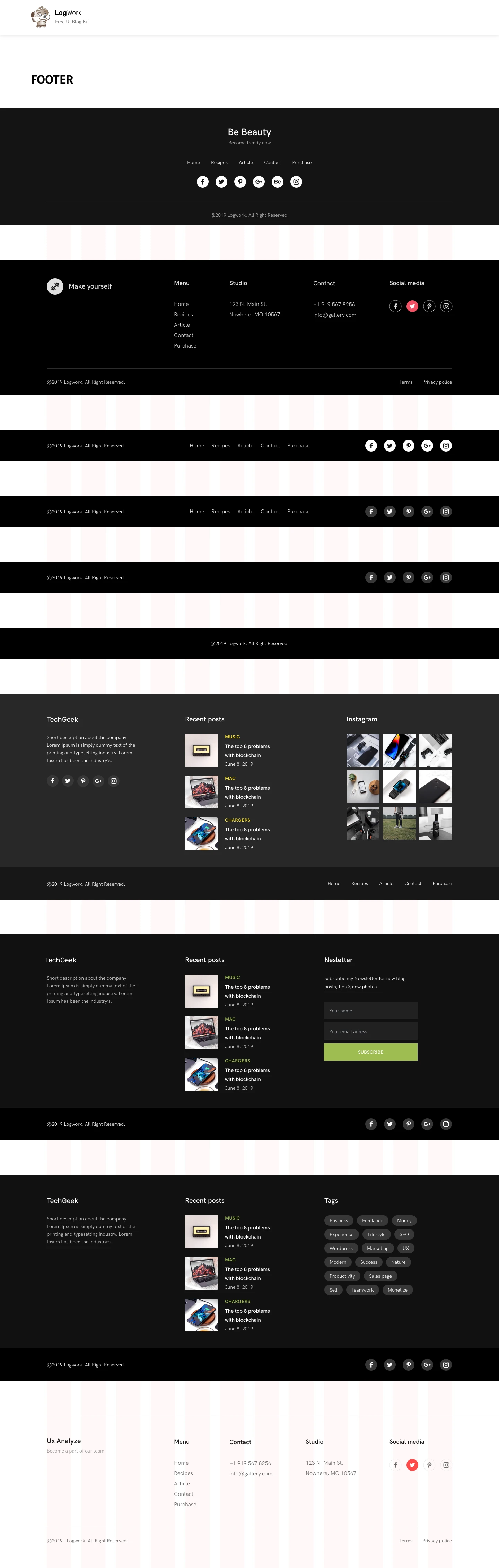UI Blog Kit Template for Sketch - 5