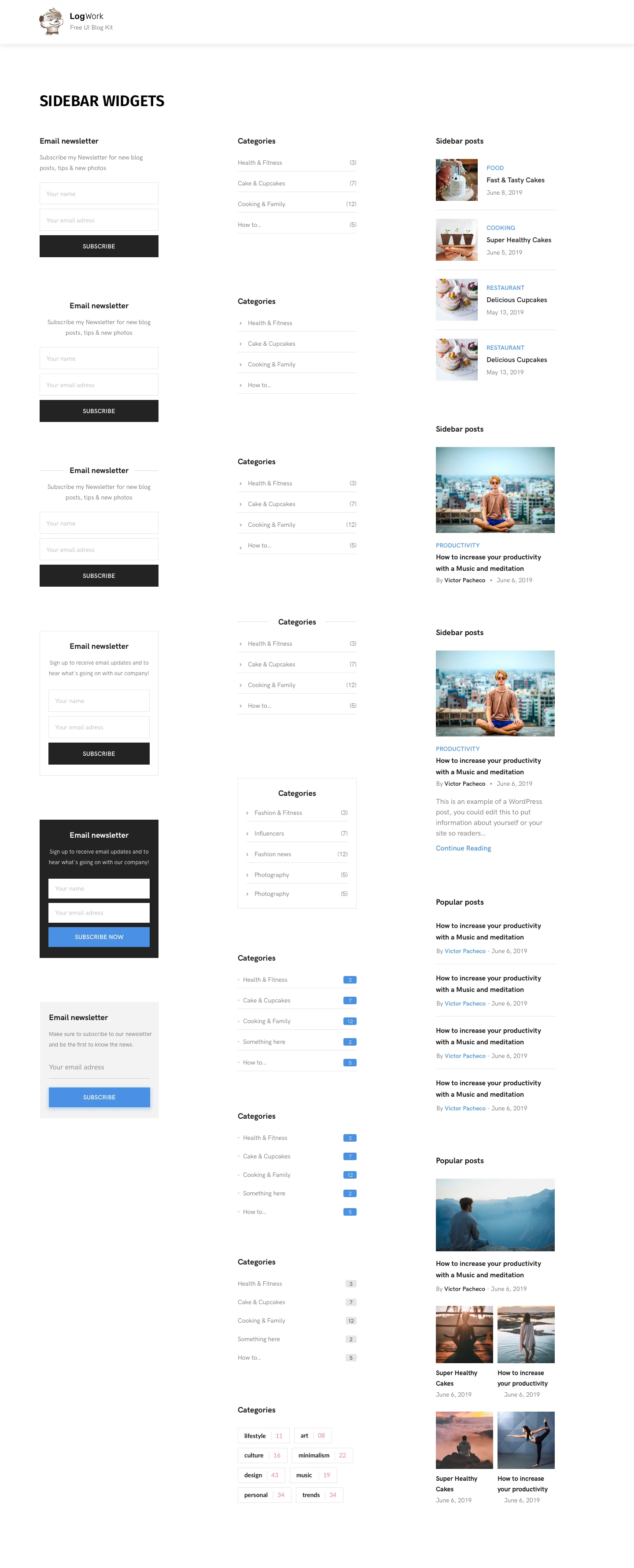 UI Blog Kit Template for Sketch - 1