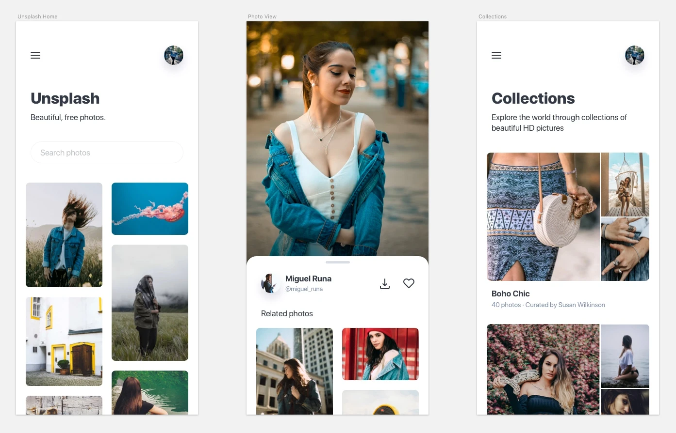 Unsplash App Redesign Concept - 1