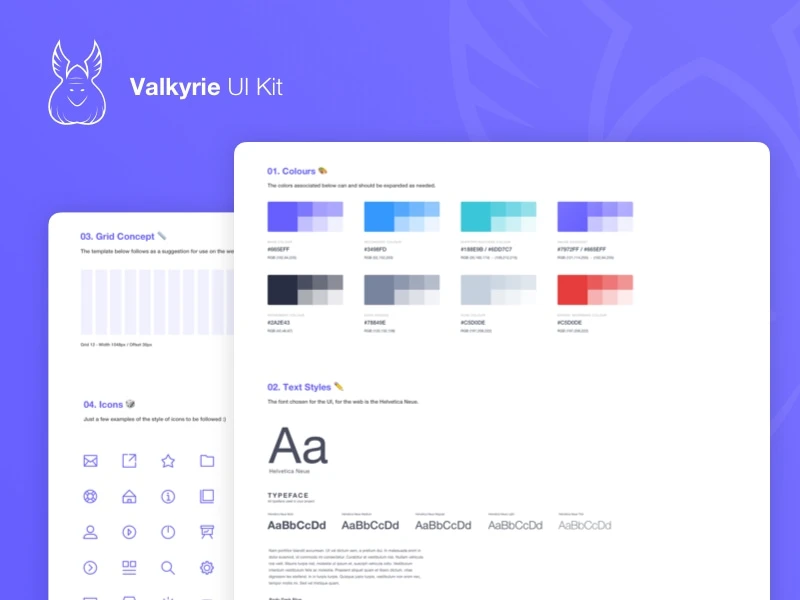 Valkyrie UI Kit freebie preview