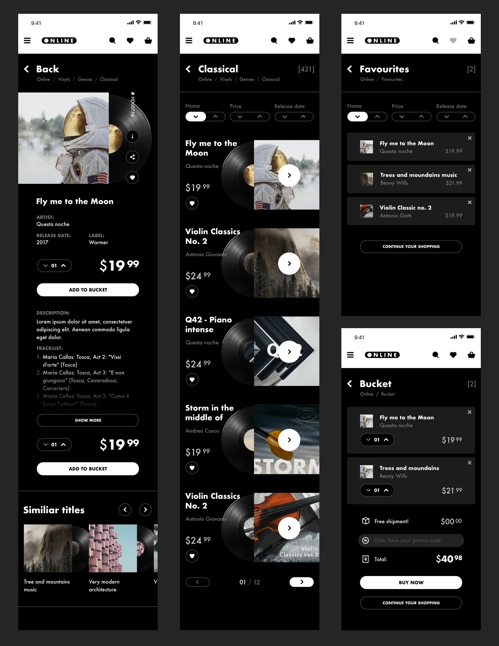 Vinyl Store - A Free eCommerce UI Kit - 1