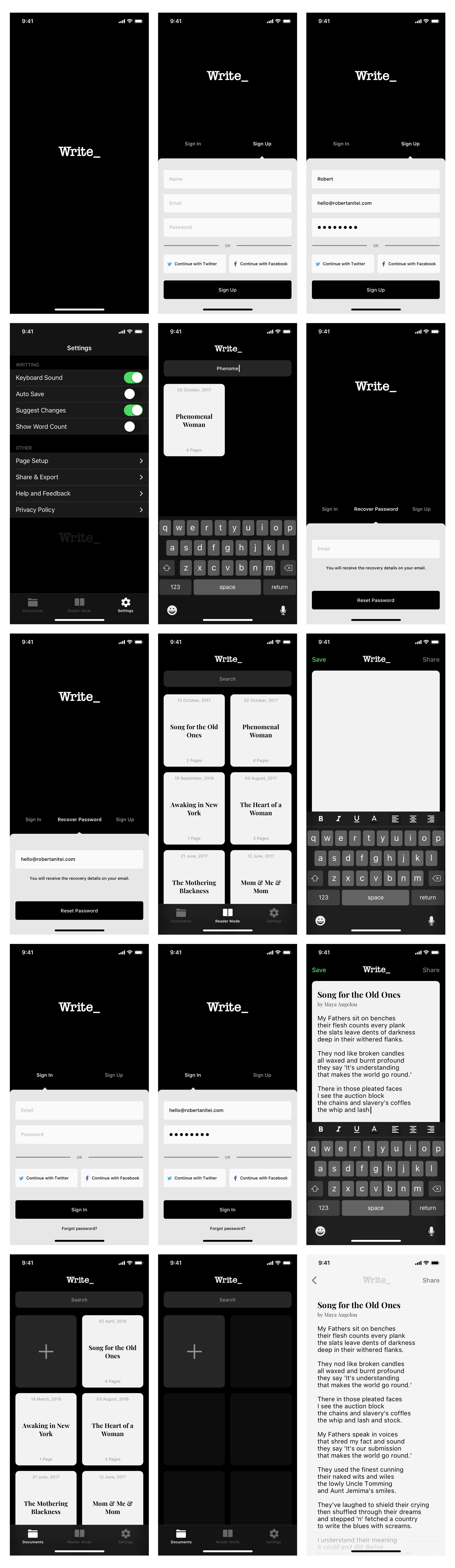Write - Free UI Kit for Sketch and Adobe XD - 1