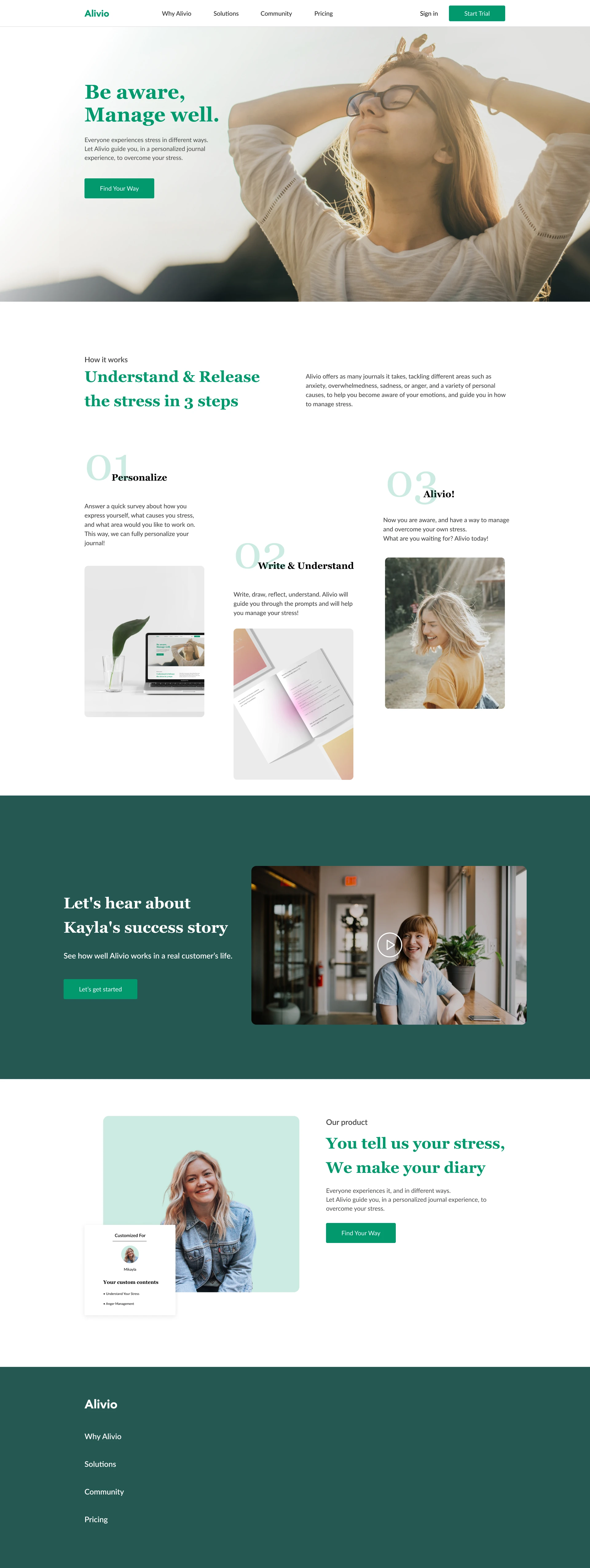 Alivio Landing Page for Figma - 1