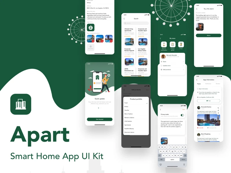 Apart - Smart Home App Free UI Kit freebie preview