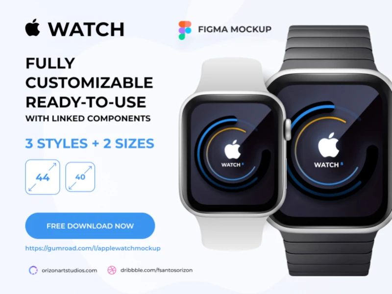 Apple Watch Mockup for Figma freebie preview