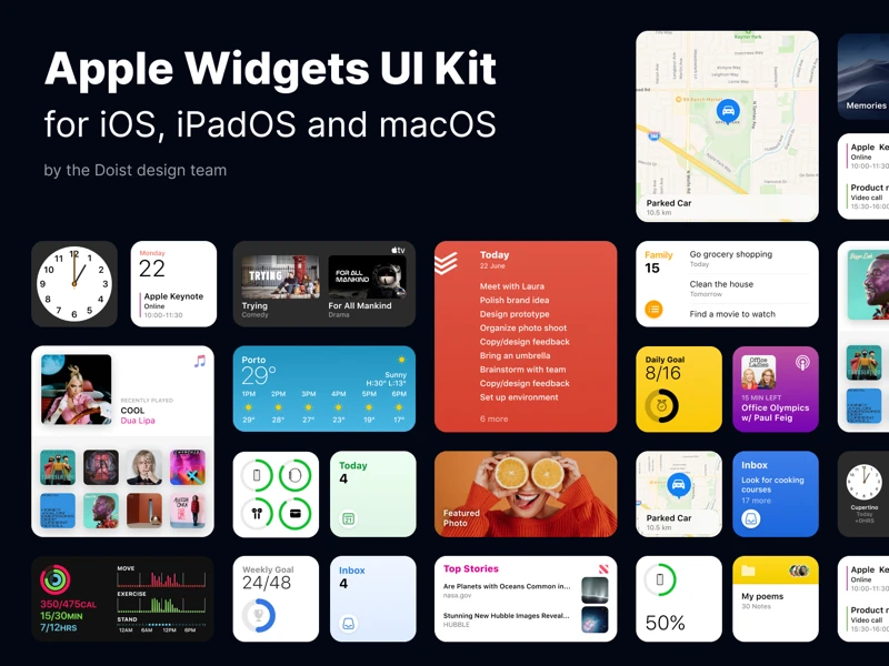 Apple Widgets UI Kit for Figma freebie preview