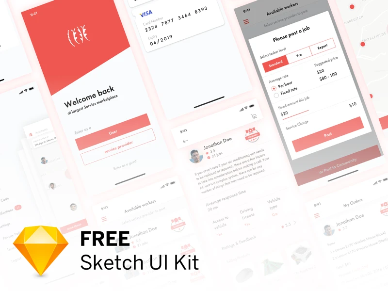 Atlas UI Kit for Sketch freebie preview