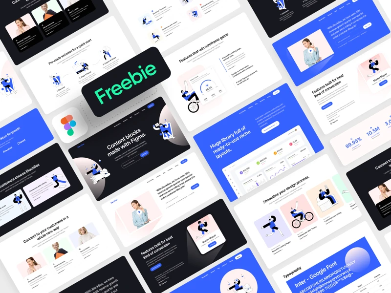 Blockbox Wireframe UI Kit for Figma freebie preview