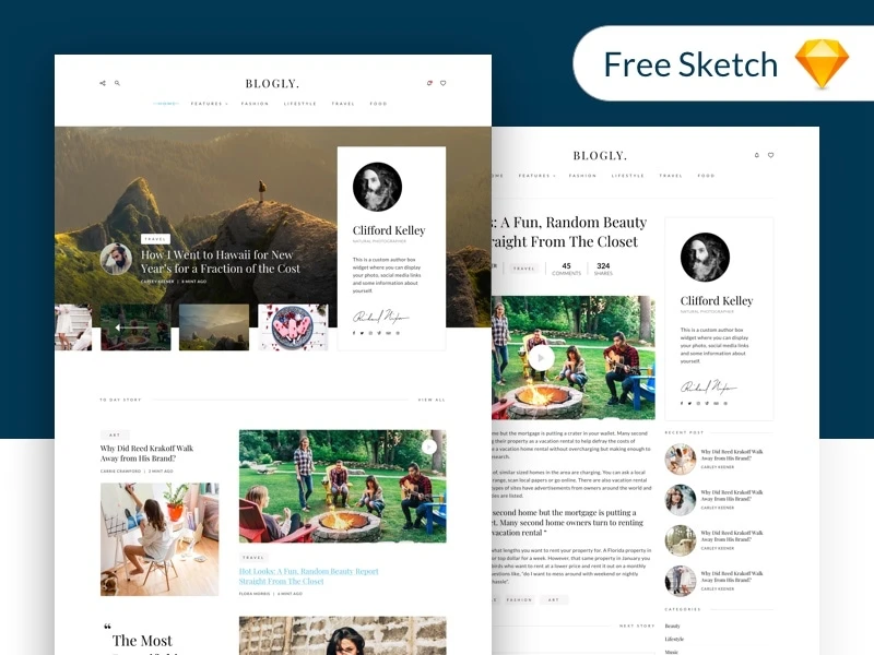 Blogly Theme freebie preview