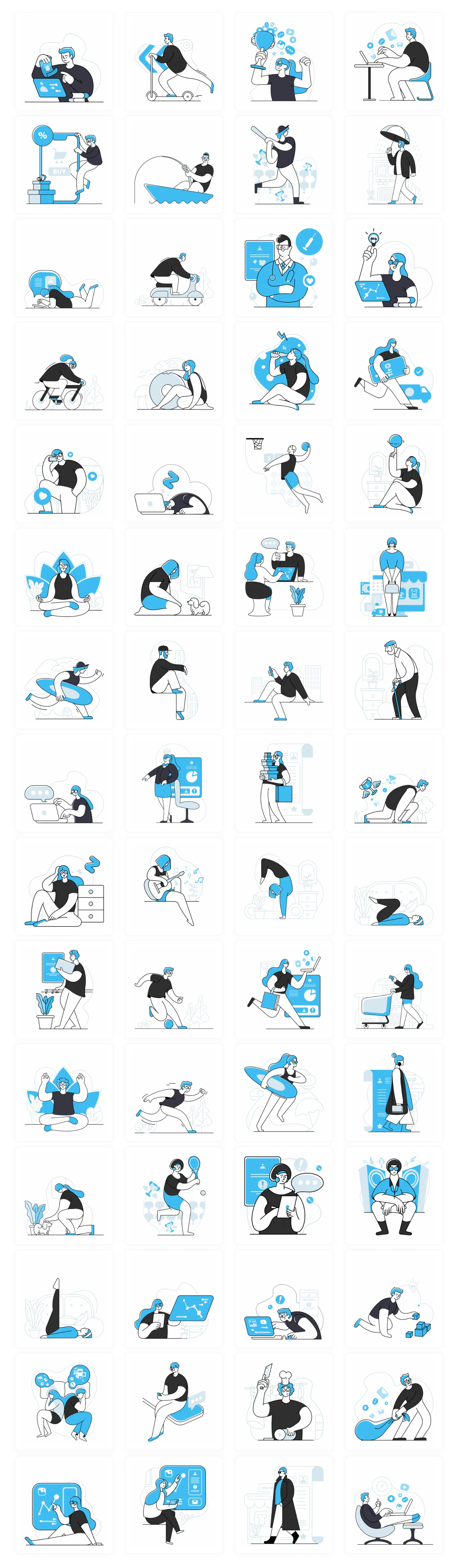 Blues Dual Tone Free Illustrations - 1