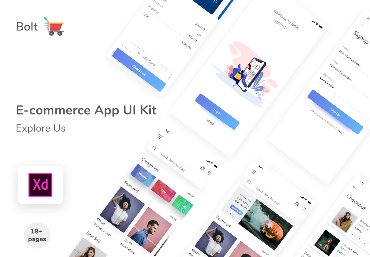 Bolt E-commerce App UI Kit - 1