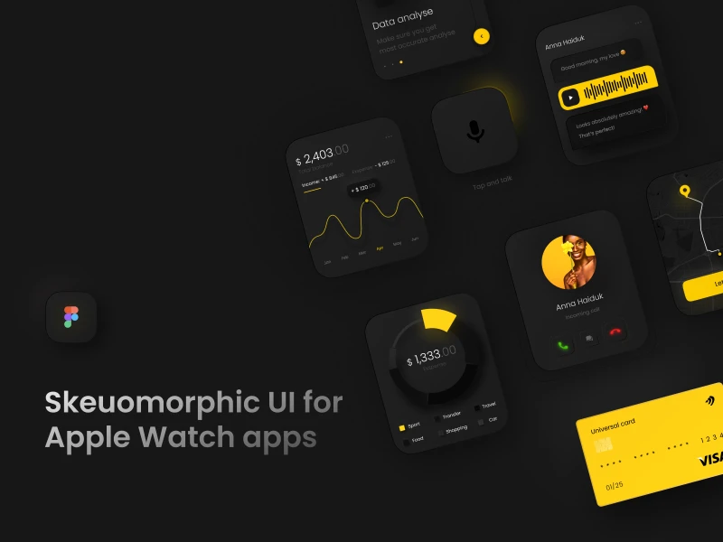 Boro Free UI Kit for Apple Watch Apps freebie preview