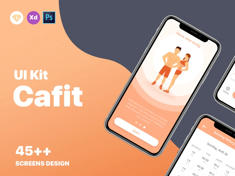 Cafit - Workout UI Kit freebie preview