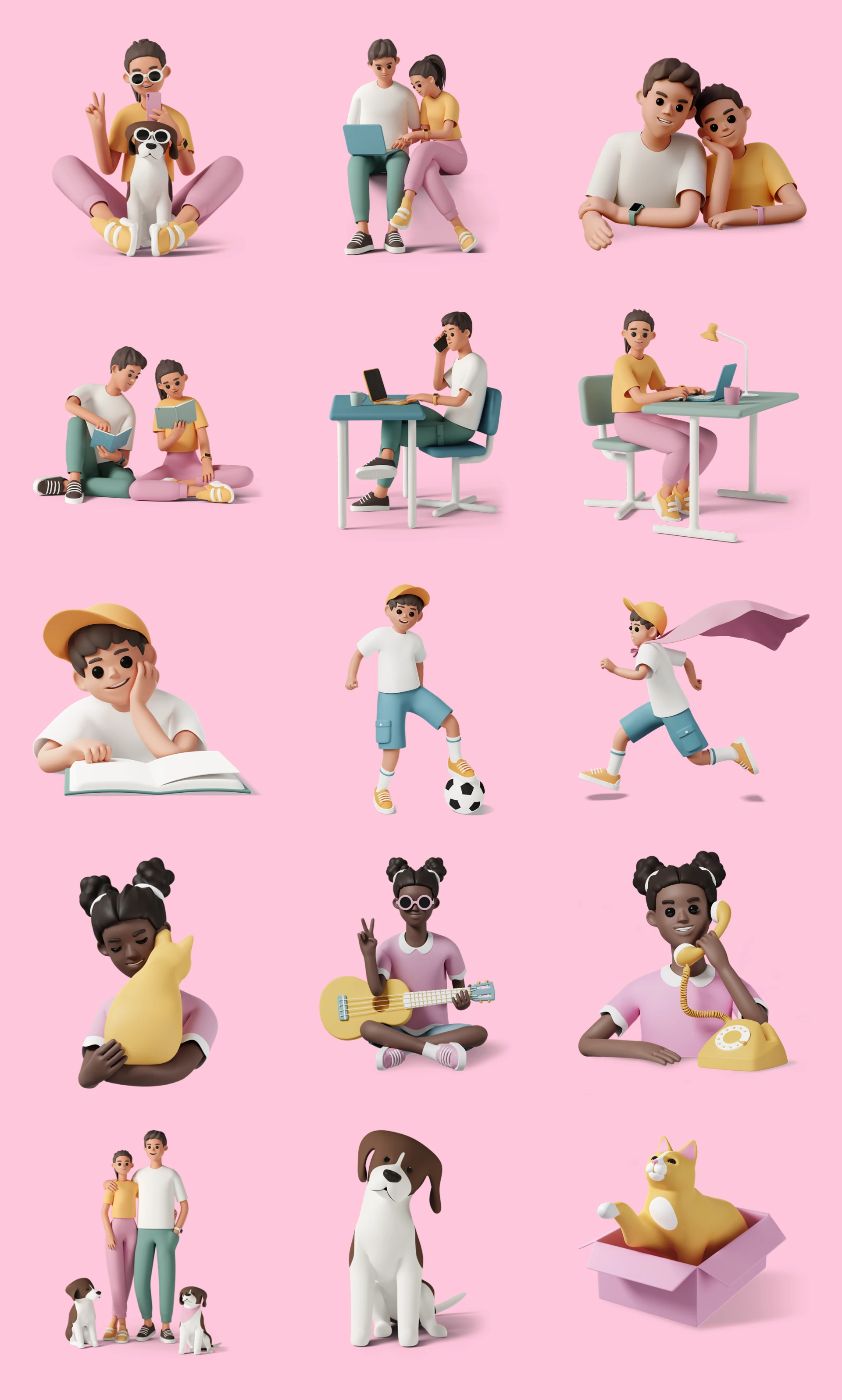 Casual Life 3D Free Illustrations for Figma - 1