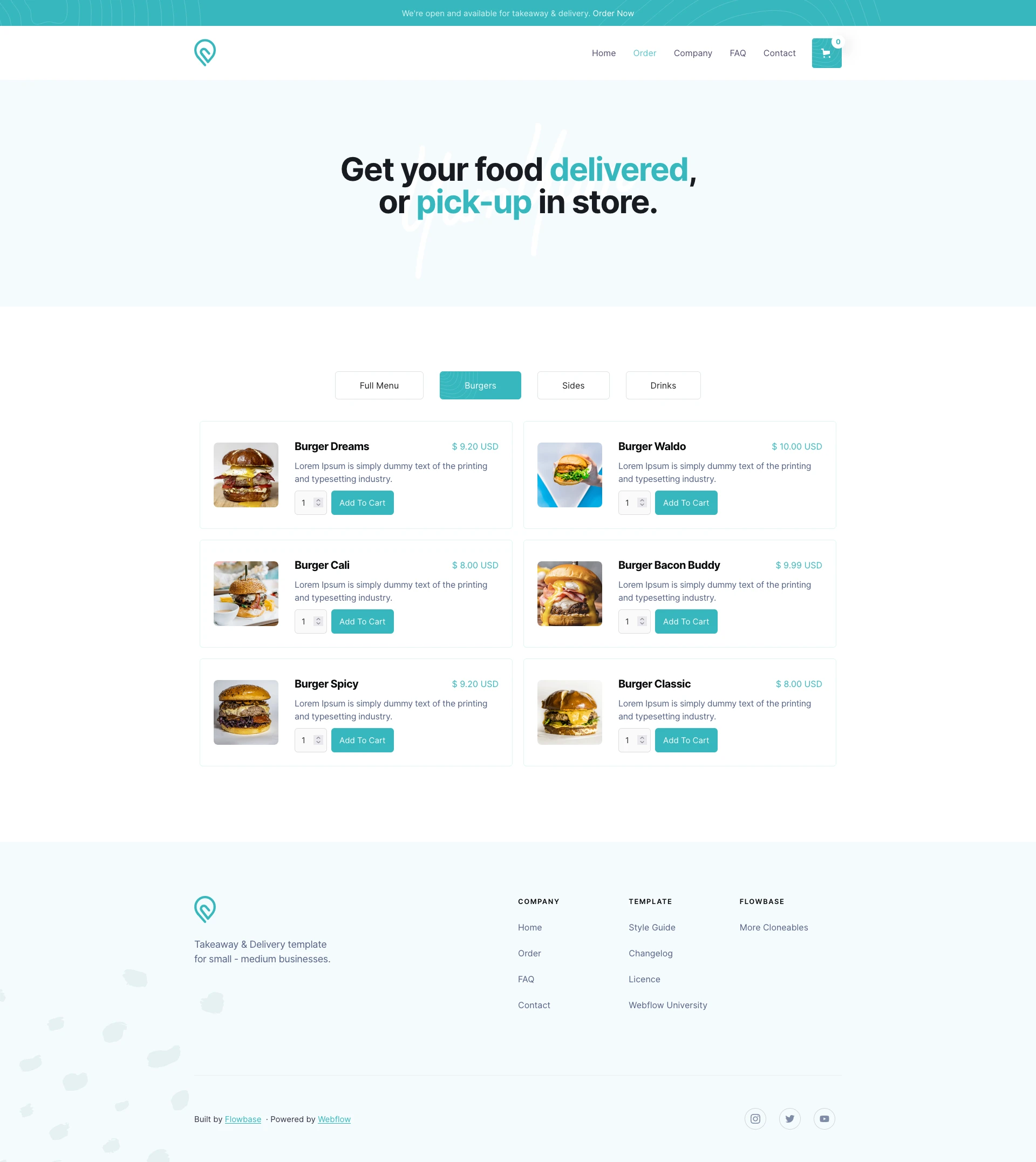 Chomp Restaurant - Free Webflow Template - 2