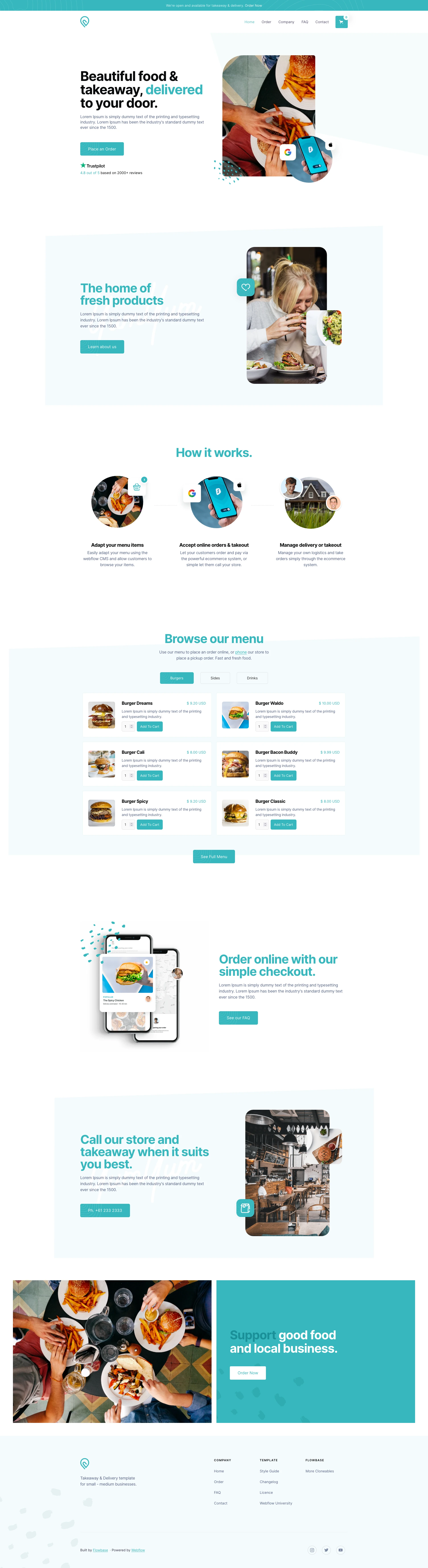 Chomp Restaurant - Free Webflow Template - 1