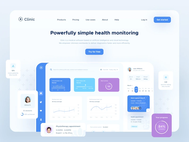 Clinic UI Elements for Sketch freebie preview