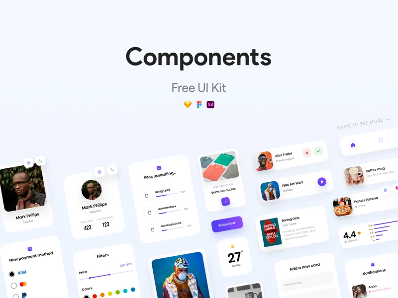 Components Free UI Kit freebie preview