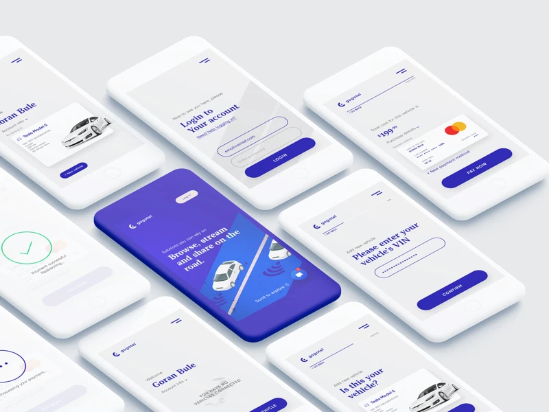 Connected Car App for Photoshop freebie preview